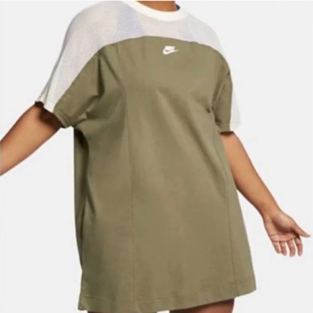 Nike Olive Green Mesh T-Shirt Dress - Brand New
